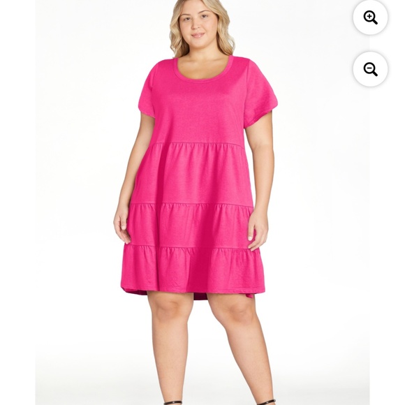 Time and Tru Dresses & Skirts - Time and Tru Women’s Smokin’ Hot Pink Pocket Dress XXL/20 NEW